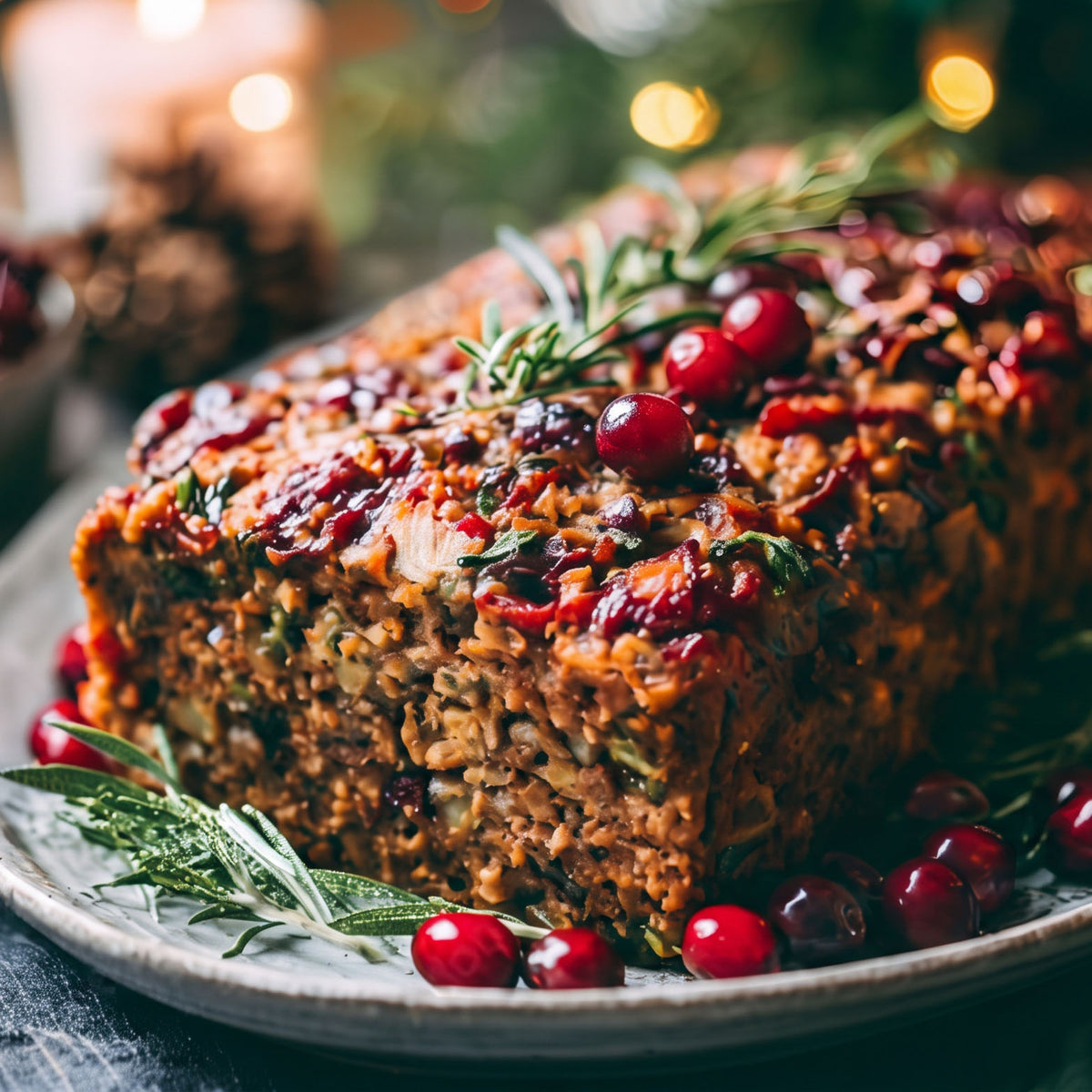 Nøttestek (vegetar) med ertepure og julesaus